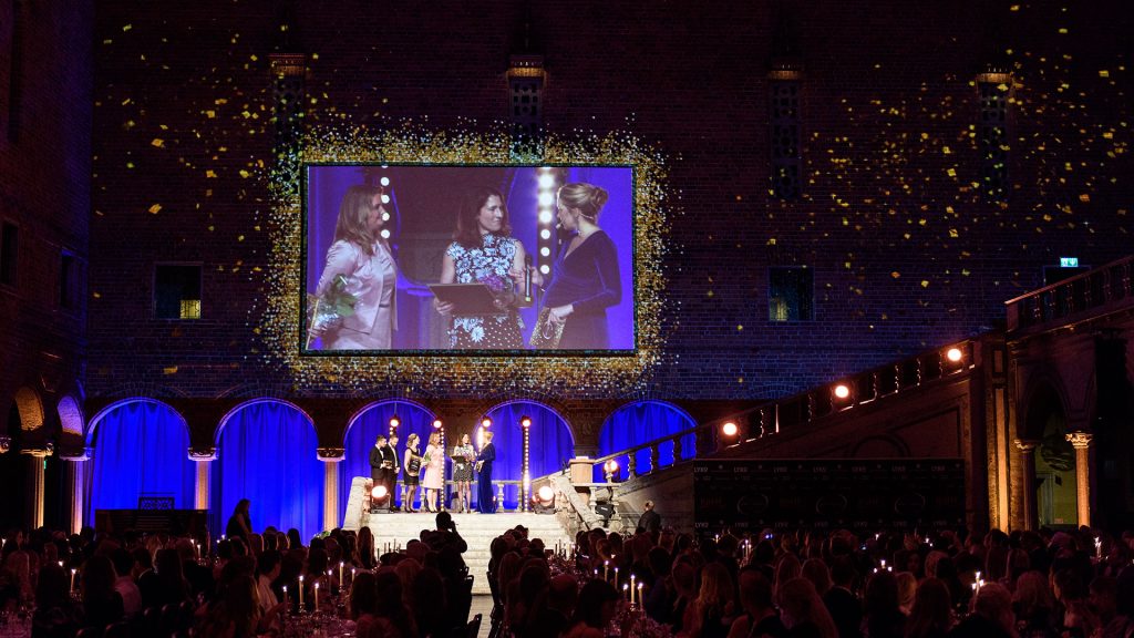 Väggen användes för projektionsmappning och effekter